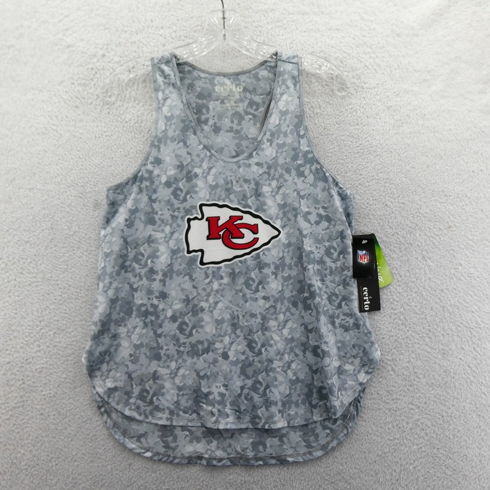 Certo‎ Tank Top Womens Small Kansas City Chiefs Grey Camo NFL Polyester Spandex